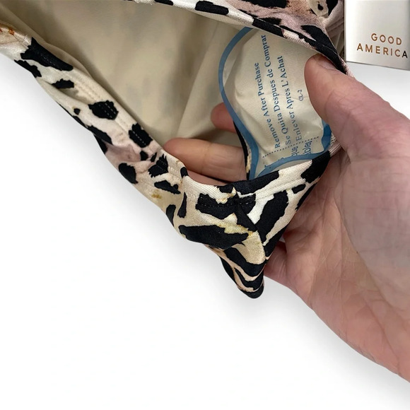 Good American | Cheeky Bikini Bottom in Rose Cheetah | 0 / XS - Picture 9 of 10